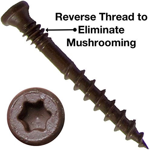 9 x 13/4″ DARK BROWN Composite Decking Exterior Coated Wood Screw