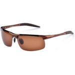 MOTELAN Men’s Polarized Sunglasses for Driving Fishing Golf Metal Glasses UV400 Brown