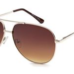Eason Eyewear Men/Women’s Oversize Aviator Sunglasses 62 mm Gold/Brown