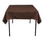 54 Inch Square Polyester Tablecloth Dark Brown