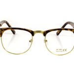 Goson Classic Tortoise Gold Frame/Clear Lens Horned Rim Clubmaster Glasses 50mm