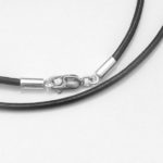 Dreambell 925 Sterling Silver Round Natural Leather Cord 2mm Choker Necklace