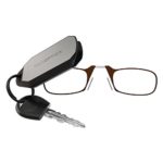 ThinOPTICS Keychain Reading Glasses, Brown Frame, 1.50 Strength