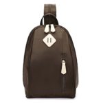 ECOSUSI Women Daypack Outdoor Sling Chest Bag Small Nylon Backpacks for College Girls Fashion Travel Bag Brown