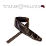 Walker & Williams Super Wide 4″ Double Padded Top Grain Dark Brown Leather Bass Strap