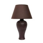 Simple Designs LT2004-BWN Texturized Curvy Ceramic Table Lamp, Brown