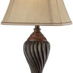 Carved Two-Tone Brown Table Lamp