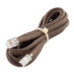 Uxcell Nylon Coated RJ9 4P4C Plug Telephone Handsets Cable Line, 5-Feet, Brown