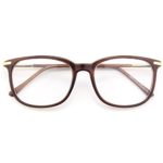 Happy Store CN79 High Fashion Metal Temple Horn Rimmed Clear Lens Eye Glasses,Brown