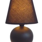Simple Designs LT2008-BLK Mini Ceramic Globe Table Lamp, Black