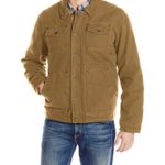 GH Bass Men’s Laydown Collar Two Pocket Depot Jacket with Woodsman Plaid Lining, Workers Brown, L