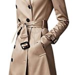 Ilishop Women’s Elegant Jacket Silm Long Trench Coat Khaki M-US2