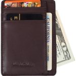 Minimalist Wallet Slim Leather Wallet (Dark Brown)