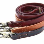 Moonpet™ Soft and Extra Durable Real Genuine Full Grain Leather Dog Training Leash Lead – Premium Heavy Duty 4 ft x 4/5 Inch – Best for Male/Female Medium Large Breeds – Light Brown