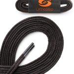 OrthoStep Waxed Very Thin Dress Round Dark Brown 30 inch Shoelaces 2 Pair Pack