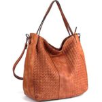 WISHESGEM Women Handbags Top-Handle Fashion Hobo Tote Bags PU Leather Shoulder Satchel Bags Brown