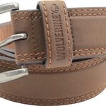 Wolverine Men’s Double Topstitched Leather Belt Roller Buckle