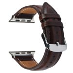 For Apple Watch Band, TOROTOP Premium Genuine Leather Strap, Classic Bracelet Replacement with Secure Metal Buckle,Adapters for iWatch Series 2/Series 1/Edition/Sport 38mm (Dark Brown)