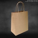 8″x4.75″x10″ 50 pcs Brown Kraft Paper Bags 95% POST CONSUMER MATERIALS & FSC CERTIFIED