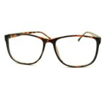 Tortoise Square Clear Lens Eyeglasses Oversized Thin Fashion Glasses Frame