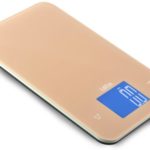 MIRA Digital Kitchen Scale, Tempered Glass, Large Display, Touch Buttons, Light Brown