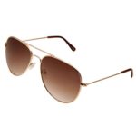 grinderPUNCH Classic Aviator Sunglasses Normal Fit in Gold Frame with Brown Lens