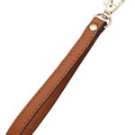 SeptCity Wrislet KeyChain Cellphone Leather Hand Strap with Lock(Brown)