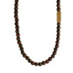Dark Brown Color Wooden Bead Necklace SwaggWood Made in USA