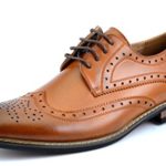 Bruno HOMME MODA ITALY PRINCE Men’s Classic Modern Oxford Wingtip Lace Dress Shoes