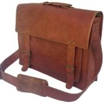 VINTAGE COUTURE 18 Inch Rustic Vintage Leather Messenger Bag Laptop Bag