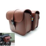 Brown Scooter Saddlebag PU Leather Motorcycle SaddleBags Tool Bags Side Pouch