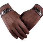 Tomily Men’s Texting Touchscreen Gloves Winter Warm Outdoor Cycling Gloves (Brown)
