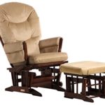Dutailier 2 Post Glider-Multi-Position Recline and Nursing Ottoman Combo, Coffee/Light Brown