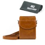 MegaGear “Vertical” Protective Light Brown Leather Camera Case , Bag for Sony DSC?RX100 V, DSC-RX100M II, DSC-RX100 III, DSC-RX100 IV, Canon PowerShot S120, Panasonic Lumix DMC-LF1 Digital Camera