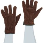 West Chester 81456 Split Cowhide Leather Unlined Driver Glove, Shirred Elastic Wrist Cuff, Medium, Brown (Pack of 1 Pair)