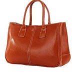 MissFox Korea Simple Style PU leather Clutch Handbag Bag Totes Purse Brown