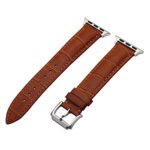 TRUMiRR 42mm Apple Watch Band, 1st Layer Genuine Leather Strap Crocodile Pattern with Quick Release Adapters for iWatch 42mm Series 1 & 2 (No More Screws) Light Brown
