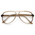 zeroUV – Vintage Inspired Tear Drop Fade Clear Lens Reading RX-able Eyewear Glasses (Brown)