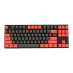 Varmilo 87 Key Cherry Brown Mx Switches Dark Grey and Red Two-Color PBT Keycaps Dye Sublimation Printing Black Case Red LED Backlit Keys Usb Cable Mechanical Gaming Keyboard VA87MNR/EBH2 VA87M