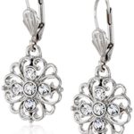 1928 Jewelry Basic Classics Filigree Flower Drop Earrings