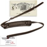 Walker & Williams Vintage Slash Strap Premium Dark Brown Leather Extra Long Up To 61″