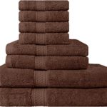 Premium 8 Piece Towel Set (Dark Brown); 2 Bath Towels, 2 Hand Towels and 4 Washcloths – Cotton – Machine Washable, Hotel Quality, Super Soft and Highly Absorbent by Utopia Towels