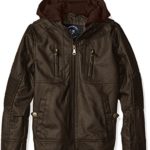 Urban Republic Big Boys’ Ribbed Elbow Faux Leather Jacket, Dark Brown, 10/12
