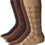 Gold Toe Men’s 5 Pack Diagonal Plaid Fashion,Brown/Mocha/Cork,10-13/6-12.5