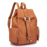 Dasein Faux Leather Fashion Backpack – Brown