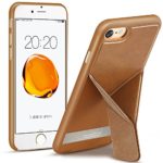 iPhone 7 Case, Kacool?Magnetic Folding Kickstand??2X2 Mode Stand Ways??Ultrathin 0.2cm?Premium PU Leather Light Weight Slim-Fit Case for iPhone 7 – Gentry Series (Light Brown)