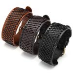 JOVIVI® Mens Punk Hemp Braided Genuine Leather Belt Wristband Bangle Bracelet Cuff