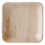 Susty Party Heavy Duty 100% Compostable Palm Leaf Dessert Plate, 6″, Light Brown