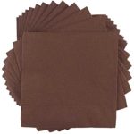 JAM Paper Small Beverage Napkins – 5″ x 5″ – Chocolate Brown – 50/Pack