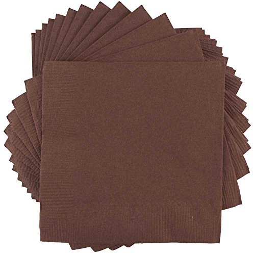 JAM Paper Small Beverage Napkins 5″ x 5″ Chocolate Brown 50/Pack
